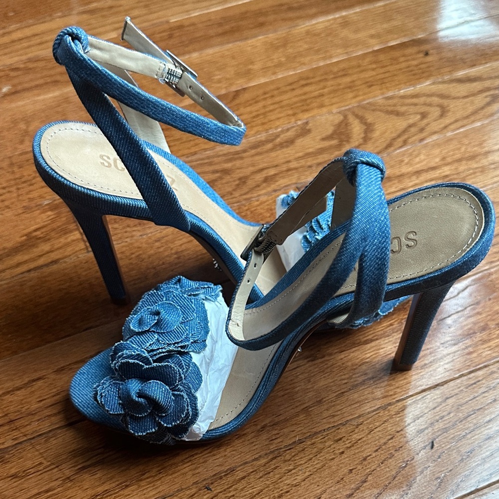 SCHUTZ Blue Floral Heels